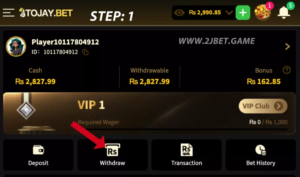 Withdraw Money From 2J Bet